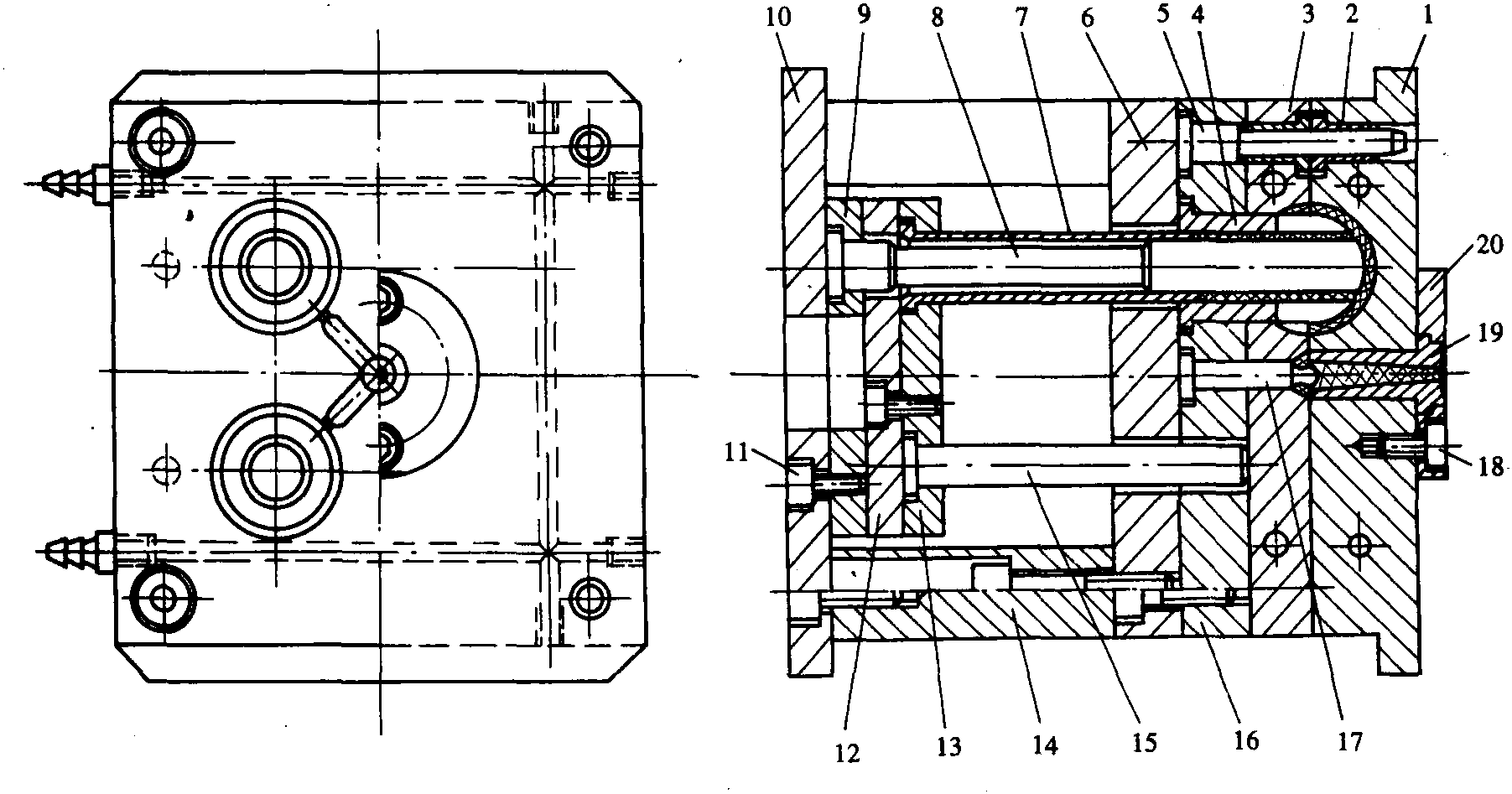 4.空心球柄注塑模具